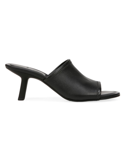 Shop Vince Women's Joan 65mm Leather Open-toe Mules In Black