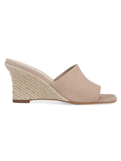 Shop Vince Women's Pia 75mm Suede Espadrille Wedge Sandals In Taupe Clay