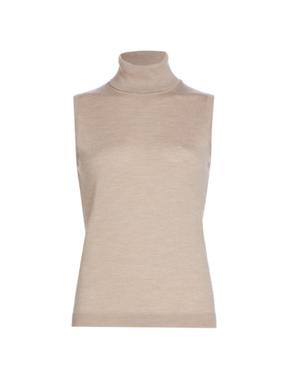 Shop Saks Fifth Avenue Women's Sand Merino Wool Sleeveless Top