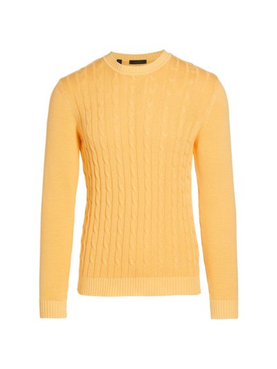 Shop Saks Fifth Avenue Men's Collection Garment-dyed Cotton Crewneck Sweater In Banana