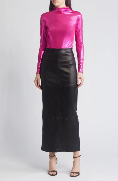Nikki Lund Iggy Metallic Maxi Skirt In Black