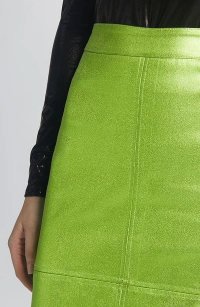 Nikki Lund Iggy Metallic Maxi Skirt In Green