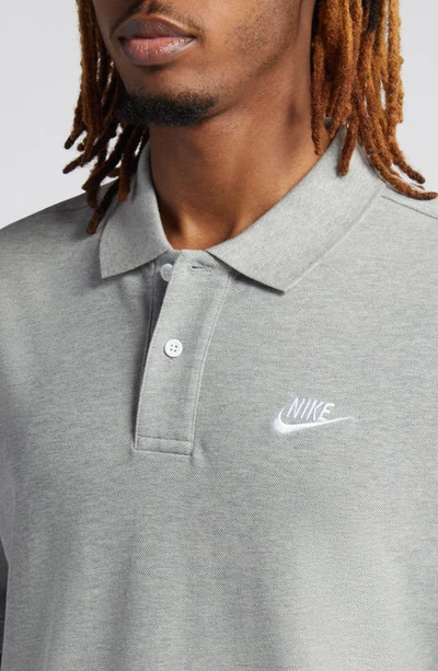 Shop Nike Sportswear Polo In Dark Grey Heather/ White