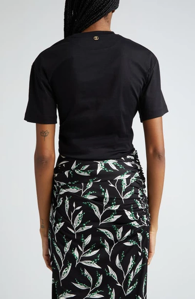 Rabanne Womens Black Ring-embellished Cropped Cotton-jersey T-shirt In Black