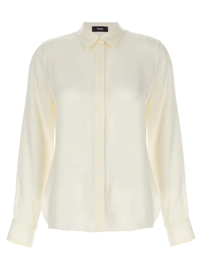 Shop Theory Classic Fitted Shirt, Blouse In White