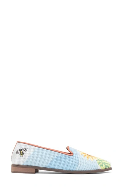 Bypaige Floral Needlepoint Loafer In Sunflower On Blue