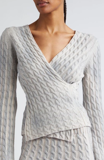 Shop Paloma Wool Valeria Crisscross Cable Knit Sweater In Mid Grey