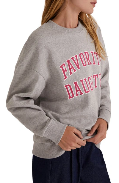 Shop Favorite Daughter Collegiate Cotton Graphic Sweatshirt In Grey/ Pink