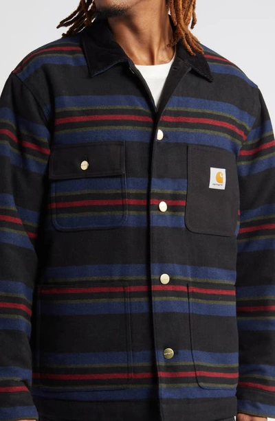 Shop Carhartt Oregon Jacket In Starco Stripe Black