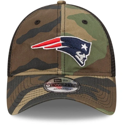 Shop New Era Camo/black New England Patriots Basic 9twenty Trucker Snapback Hat