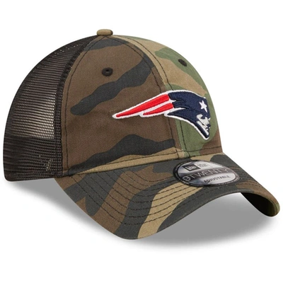 Shop New Era Camo/black New England Patriots Basic 9twenty Trucker Snapback Hat