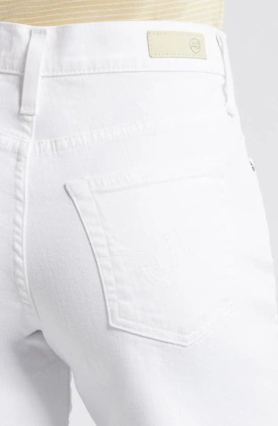Shop Ag Ex-boyfriend Raw Hem Mid Length Denim Shorts In White