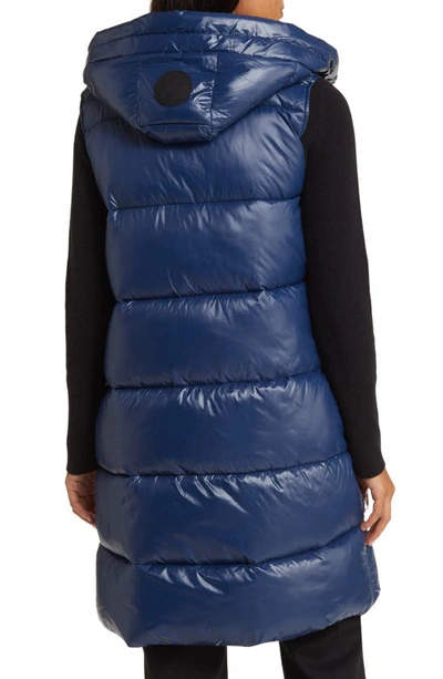 Shop Save The Duck Iria Quilted Nylon Hooded Vest In Ink Blue