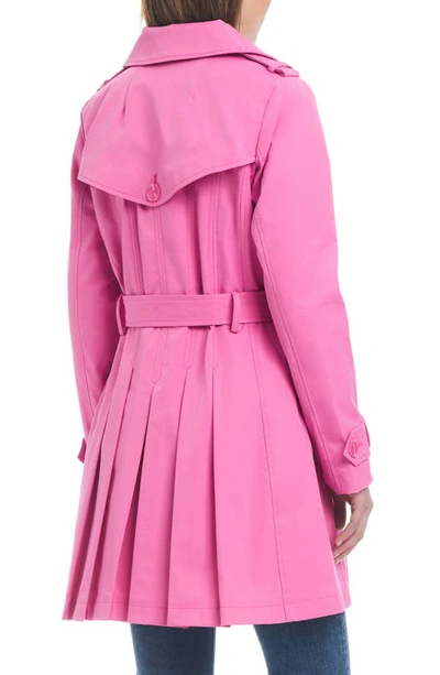 Shop Kate Spade Water Resistant Double Breasted Trench Coat In Echinacea Flower