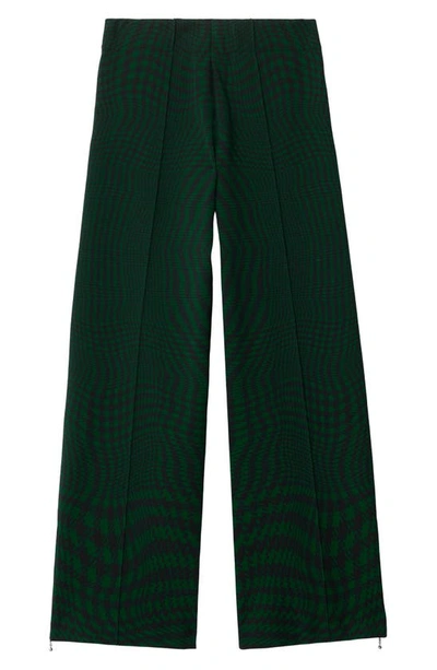 Shop Burberry Warped Houndstooth Track Pants In Ivy Ip Pattern