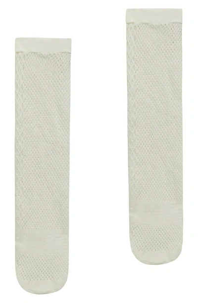 Shop Wolford Fishnet Crew Socks In White