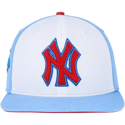 Shop Pro Standard White/light Blue New York Yankees Blue Raspberry Ice Cream Drip Snapback Hat
