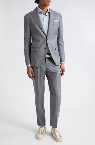 Eleventy Single-breasted Wool-blend Suit In Med Grey