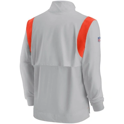 Shop Nike Gray Cleveland Browns Sideline Coach Chevron Lockup Quarter-zip Long Sleeve Top