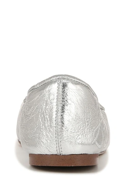 Sam Edelman Felicia Womens Leather Bow Ballet Flats In Shiny Silver