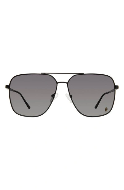 Kurt Geiger 61mm Gradient Aviator Sunglasses In Black/ Gray Gradient