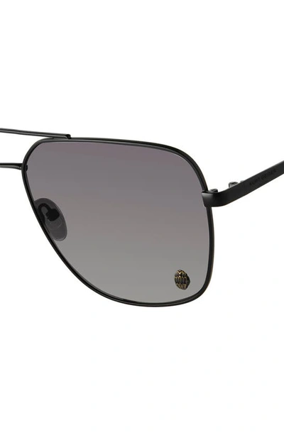 Kurt Geiger 61mm Gradient Aviator Sunglasses In Black/ Gray Gradient