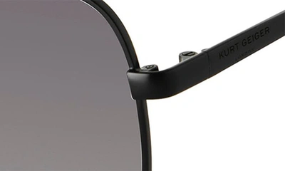 Kurt Geiger 61mm Gradient Aviator Sunglasses In Black/ Gray Gradient