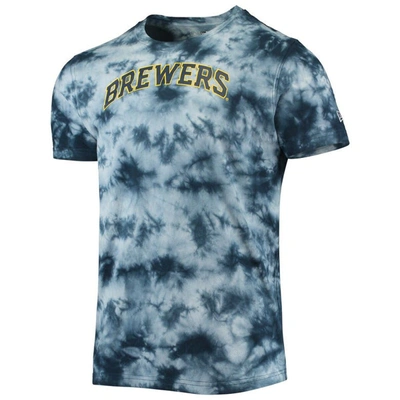 Shop New Era Navy Milwaukee Brewers Team Tie-dye T-shirt