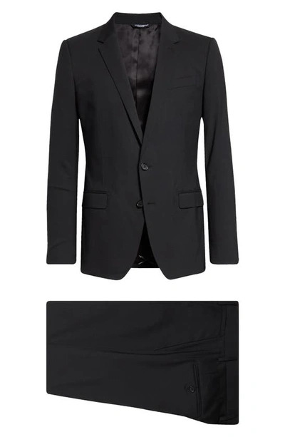 Shop Dolce & Gabbana Dolce&gabbana Martini Fit Stretch Wool Suit In Nero