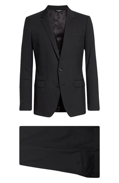 Shop Dolce & Gabbana Martini Fit Stretch Wool Suit In Nero