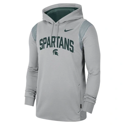 Shop Nike Gray Michigan State Spartans 2022 Game Day Sideline Performance Pullover Hoodie