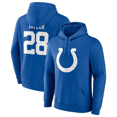 Shop Fanatics Branded Jonathan Taylor Royal Indianapolis Colts Player Icon Name & Number Pullover Hoodie