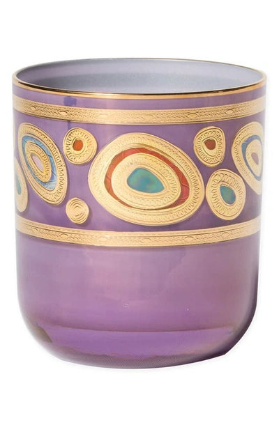 Shop Vietri Regalia Double Old-fashioned Glass In Purple