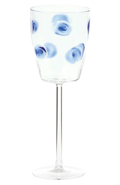 Shop Vietri Drop Wine Glass In Blue