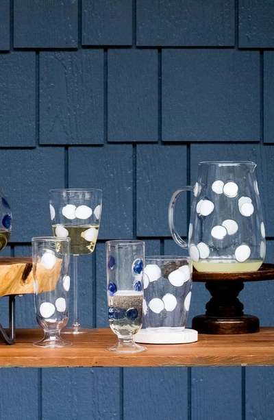 Vietri Drop Wine Glass In Blue