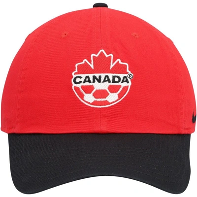 Shop Nike Red/charcoal Canada Soccer Campus Adjustable Hat