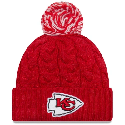 Shop New Era Red Kansas City Chiefs Cozy Cable Cuffed Knit Hat