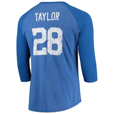 Shop Majestic Threads Jonathan Taylor Royal Indianapolis Colts Name & Number Team Colorway Tri-blend 3/4