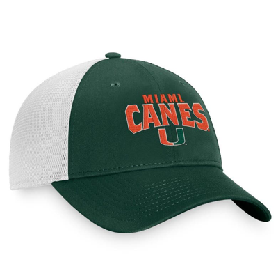 Shop Top Of The World Green/white Miami Hurricanes Breakout Trucker Snapback Hat