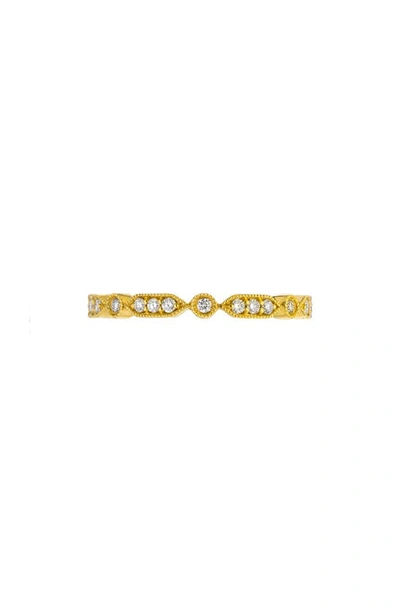 Shop Sethi Couture Deco Mini Diamond Band Ring In Yellow