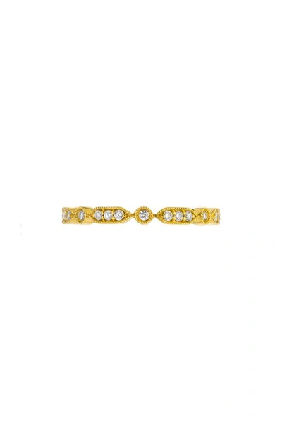 Sethi Couture Deco Mini Diamond Band Ring In Yellow