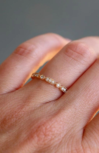 Sethi Couture Deco Mini Diamond Band Ring In Yellow