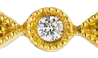 Sethi Couture Deco Mini Diamond Band Ring In Yellow
