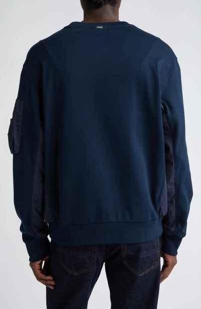 Herno Sweatshirt In Cotton Sweater In Navy