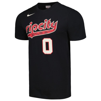 Shop Nike Damian Lillard Black Portland Trail Blazers 2023/24 City Edition Name & Number T-shirt