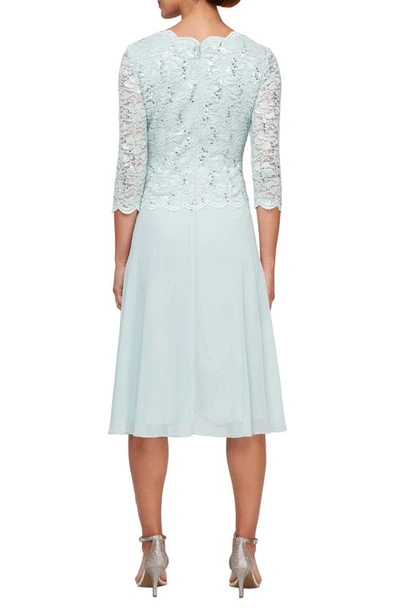 Alex Evenings Faux Two-piece Cocktail Dress In Fresh Mint