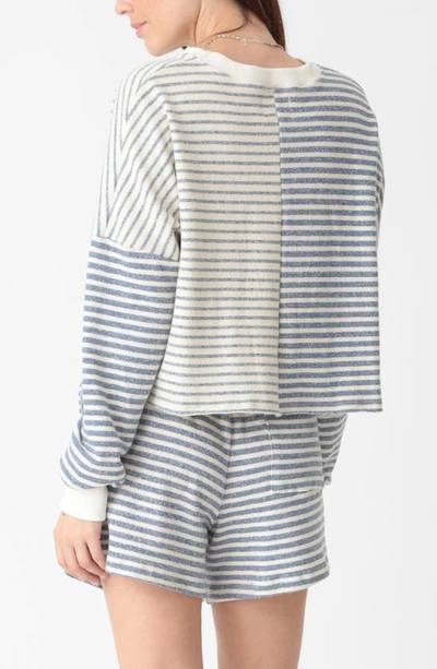 Shop Electric & Rose Tai Mix Stripe Sweatshirt In Indigo/ Ivory