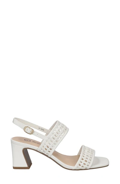 Bella Vita Xannon Block Heel Slingback Sandal In White