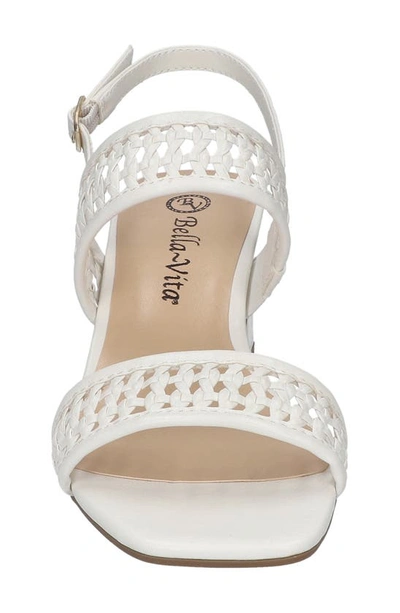 Bella Vita Xannon Block Heel Slingback Sandal In White