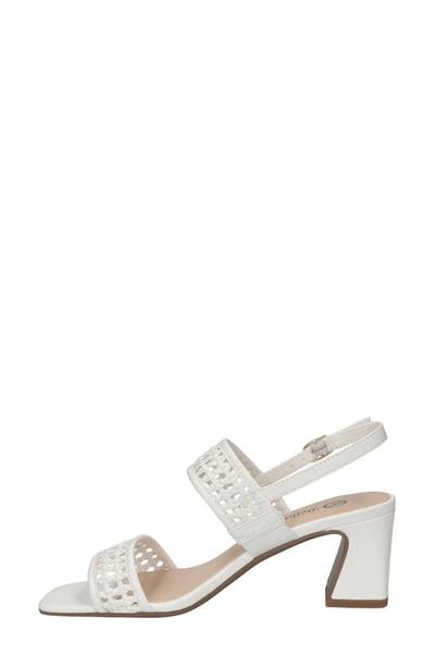 Bella Vita Xannon Block Heel Slingback Sandal In White